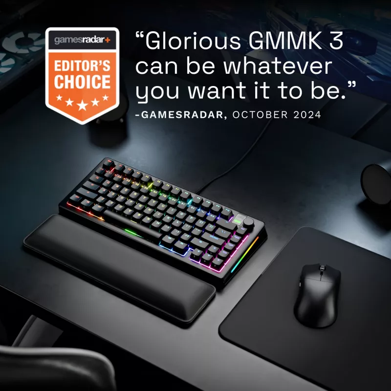 Glorious Gaming GMMK 3 PRO 75% Prebuilt Wired negro - US, con cable, USB, mecánico, QWERTY, RGB LED, negro