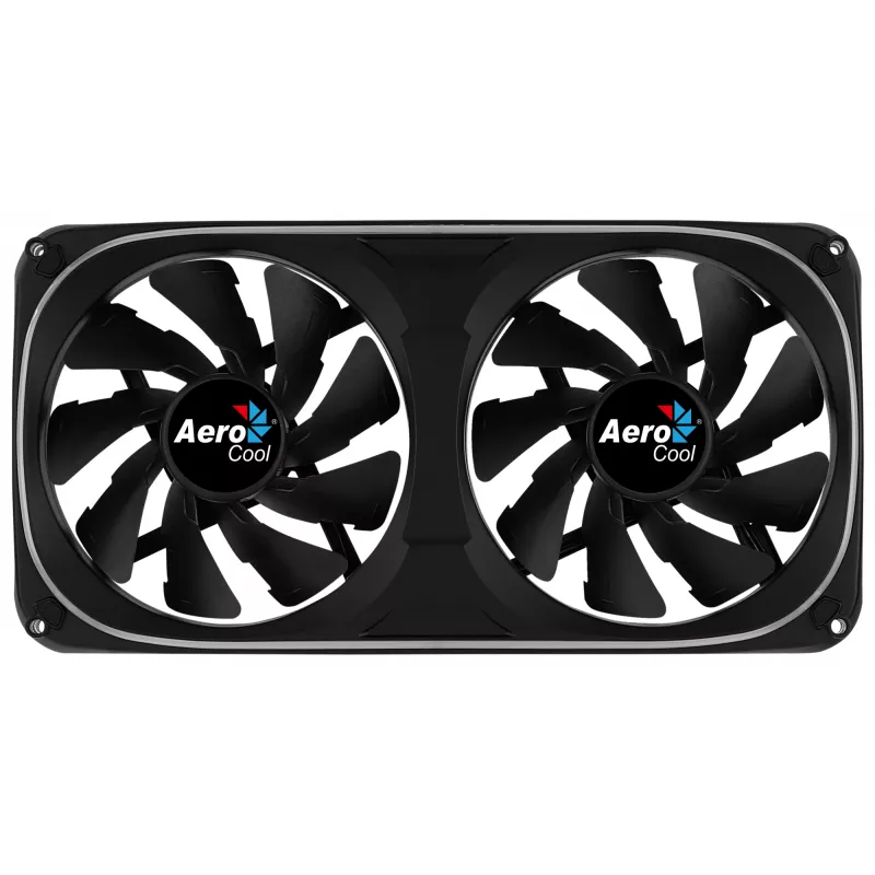 Ventilador doble Aerocool ASTRO24 PC 12cm ARGB LED soporte antivibración negro