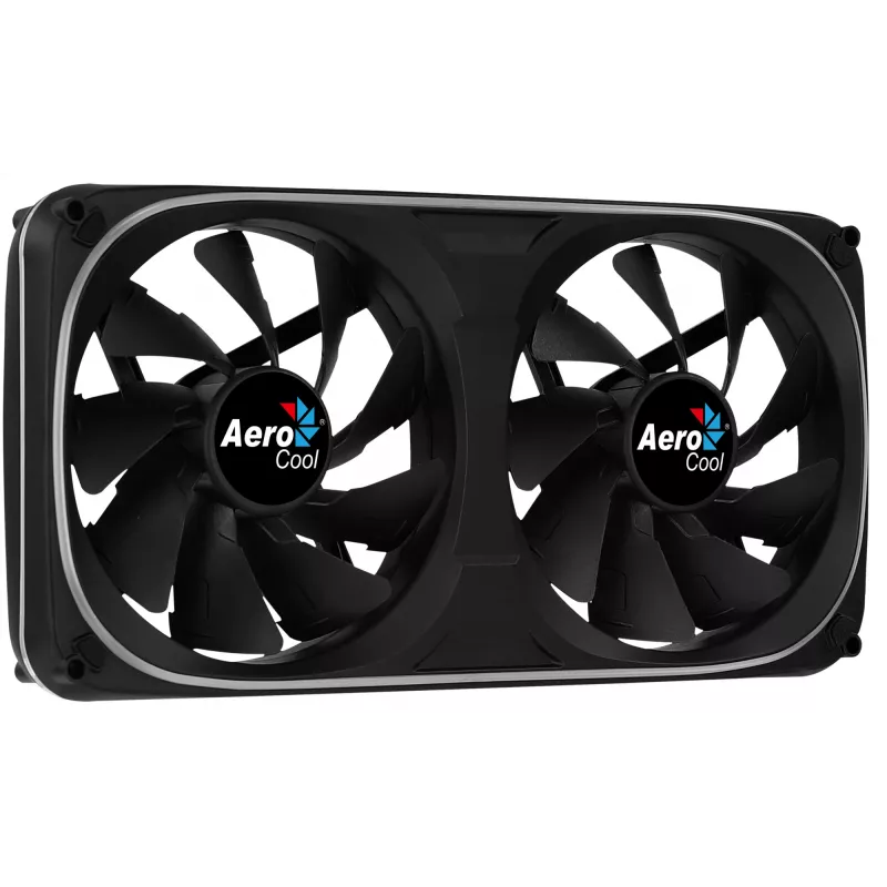 Ventilador doble Aerocool ASTRO24 PC 12cm ARGB LED soporte antivibración negro