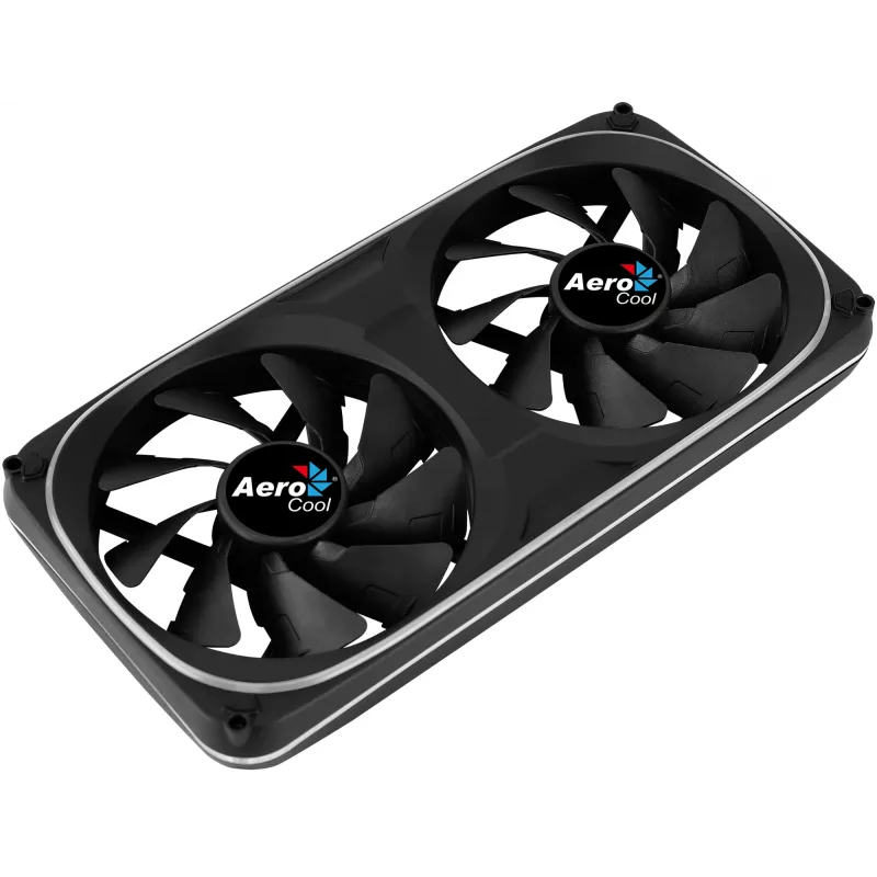 Ventilador doble Aerocool ASTRO24 PC 12cm ARGB LED soporte antivibración negro