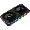 Ventilador doble Aerocool ASTRO24 PC 12cm ARGB LED soporte antivibración negro