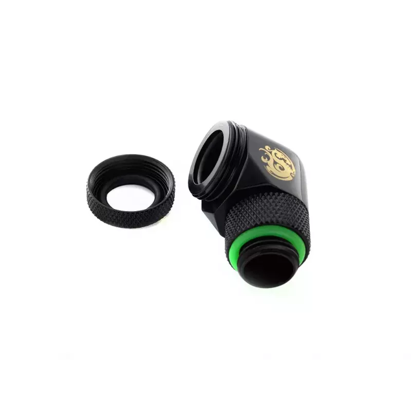 Conector de refrigeración líquida para CPU/GPU BitsPower BP-MBE90RML latón adaptador giratorio 90° con rosca de 1/4 de pulgada negro