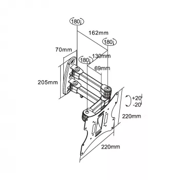 Soporte de pared InLine para TFT/LED/Plasma 58–107 cm (23–42