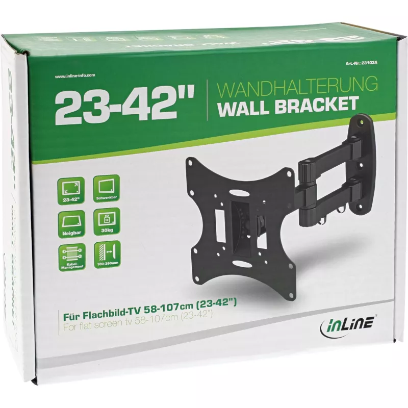 Soporte de pared InLine para TFT/LED/Plasma 58–107 cm (23–42