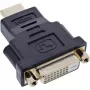Adaptador InLine HDMI a DVI conector macho / conector hembra 24+1 dorado, 4K2K