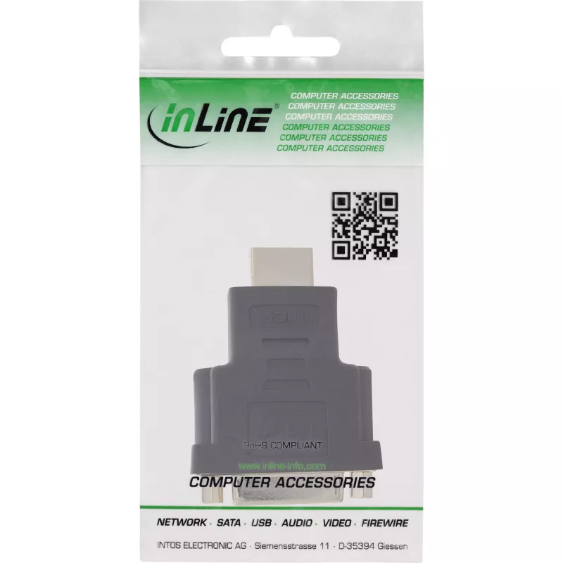 Adaptador InLine HDMI a DVI conector macho / conector hembra 24+1 dorado, 4K2K