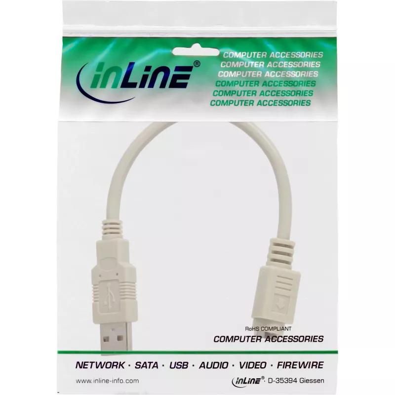 Cable adaptador USB USB Type-A macho / PS/2 hembra InLine 33102