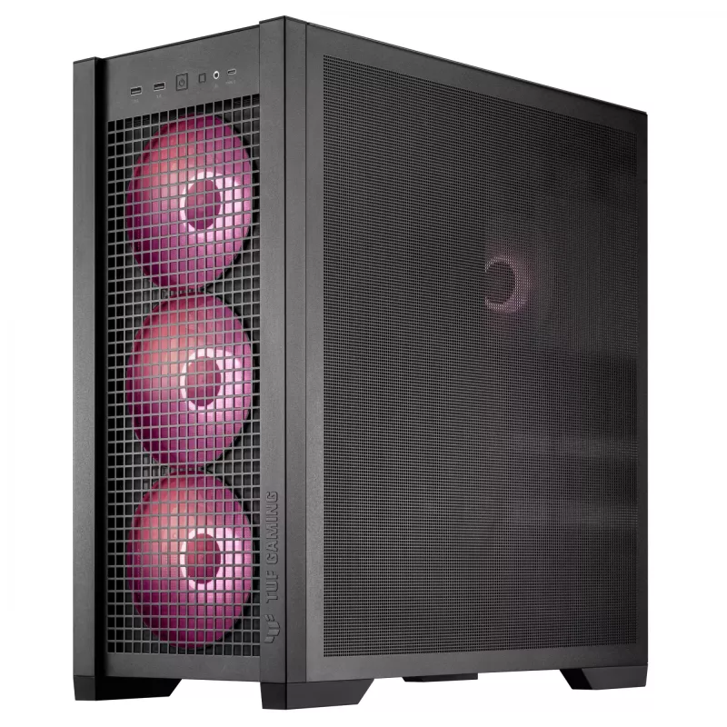 ASUS TUF Gaming GT302 ARGB 90DC00I0-B19000 caja de PC Midi Tower, E-ATX, cristal templado, 4 ventiladores ARGB de 120 mm, negra