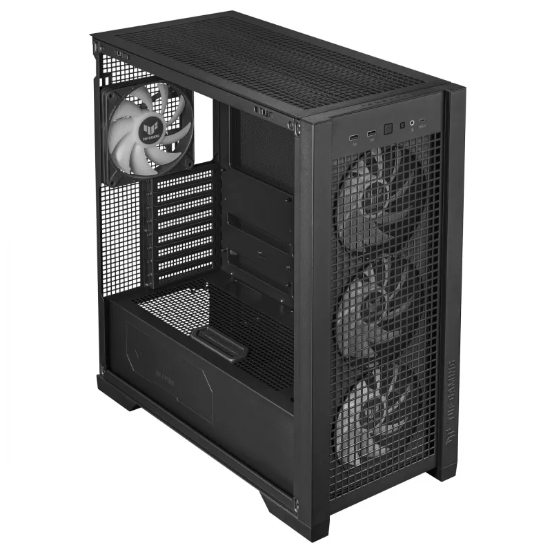 ASUS TUF Gaming GT302 ARGB 90DC00I0-B19000 caja de PC Midi Tower, E-ATX, cristal templado, 4 ventiladores ARGB de 120 mm, negra