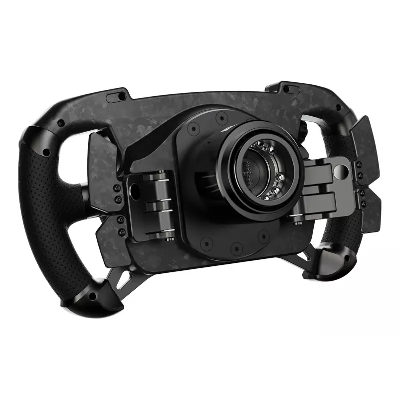 Volante Moza Racing GS V2P, volante, con cable e inalámbrico, negro, plástico reforzado con fibra de carbono (CFRP), fibra de carbono, cuero, microfibra, cierre rápido, batería