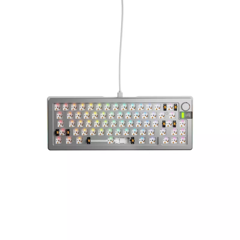 Teclado mecánico GLORIOUS GMMK 3 PRO 65% Barebones cableado Plata — 65% USB RGB, cable de 2 m