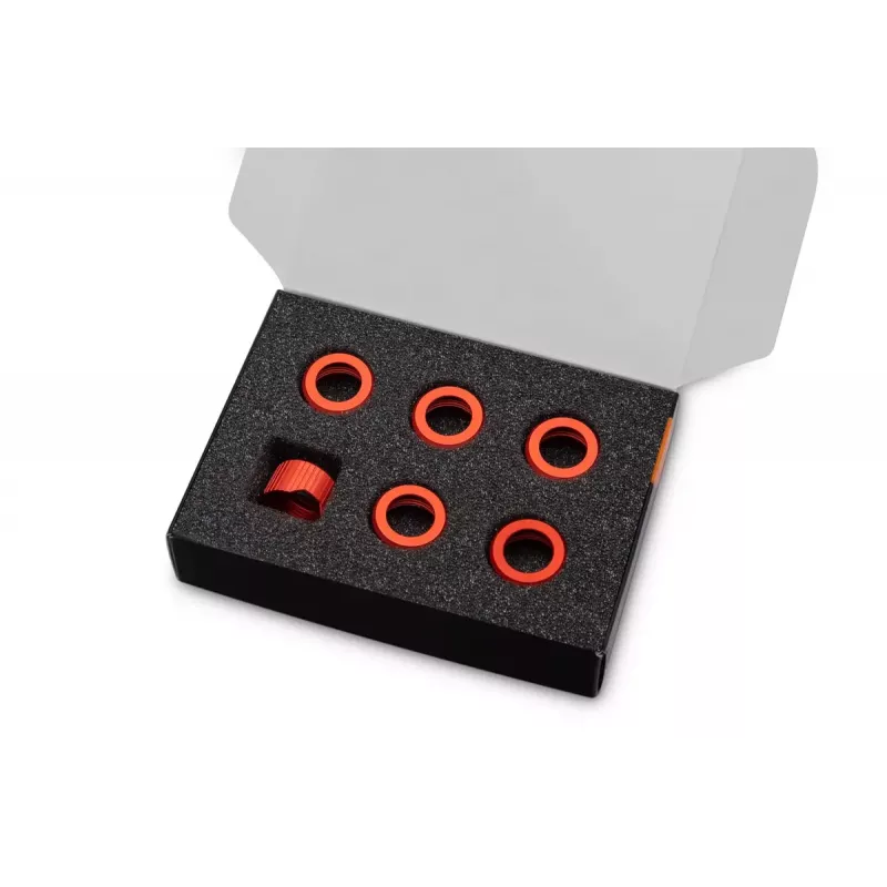 Anillo de compresión EK Water Blocks aluminio rojo 6 uds.
