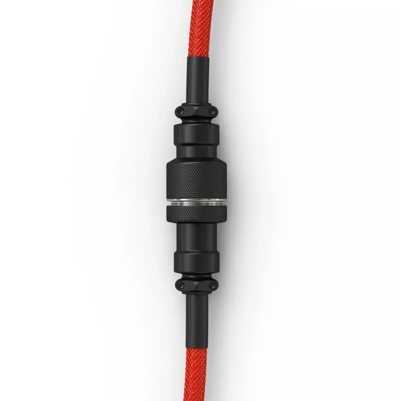Cable USB en espiral GLORIOUS para GMMK Crimson Red — cable de teclado desmontable, diseño en espiral