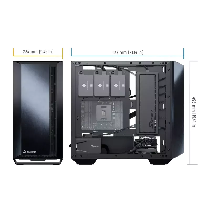 Caja de PC Seasonic SYNCRO Q704 Midi Tower negra