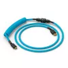 Cable espiral USB GLORIOUS GMMK Electric Blue — cable de teclado desmontable, conectores en ángulo recto