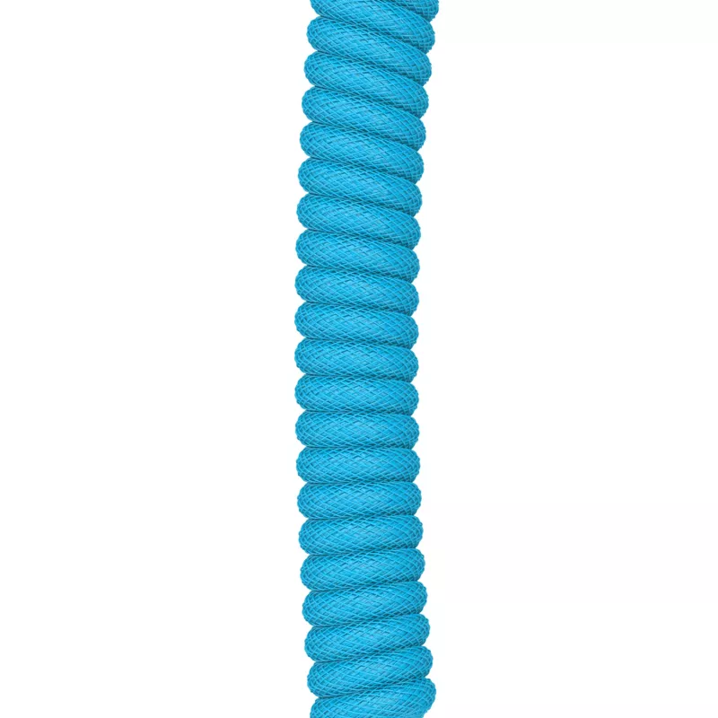 Cable espiral USB GLORIOUS GMMK Electric Blue — cable de teclado desmontable, conectores en ángulo recto