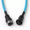Cable espiral USB GLORIOUS GMMK Electric Blue — cable de teclado desmontable, conectores en ángulo recto