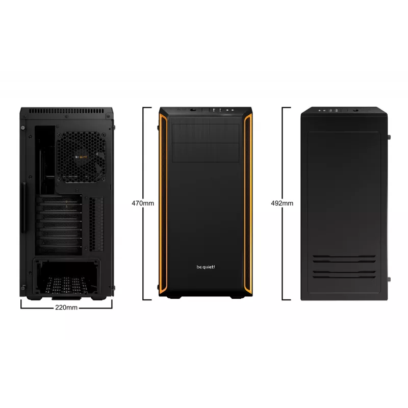 be quiet Pure Base 600 Window torre Midi negra, naranja