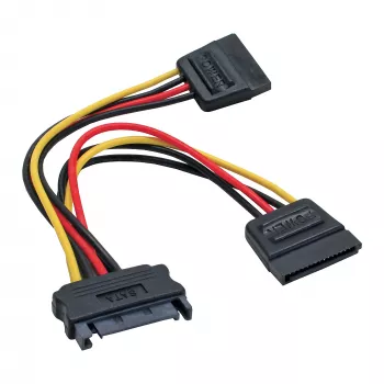 Cable de alimentación en Y SATA InLine conector hembra SATA / 2x conector macho SATA 0,15 m