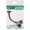 Cable de alimentación en Y SATA InLine conector hembra SATA / 2x conector macho SATA 0,15 m