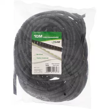 Cinta espiral InLine 10 m, negro, 10 mm, Negro, 1 cm, 169 g, 200 mm, 210 mm, 50 mm
