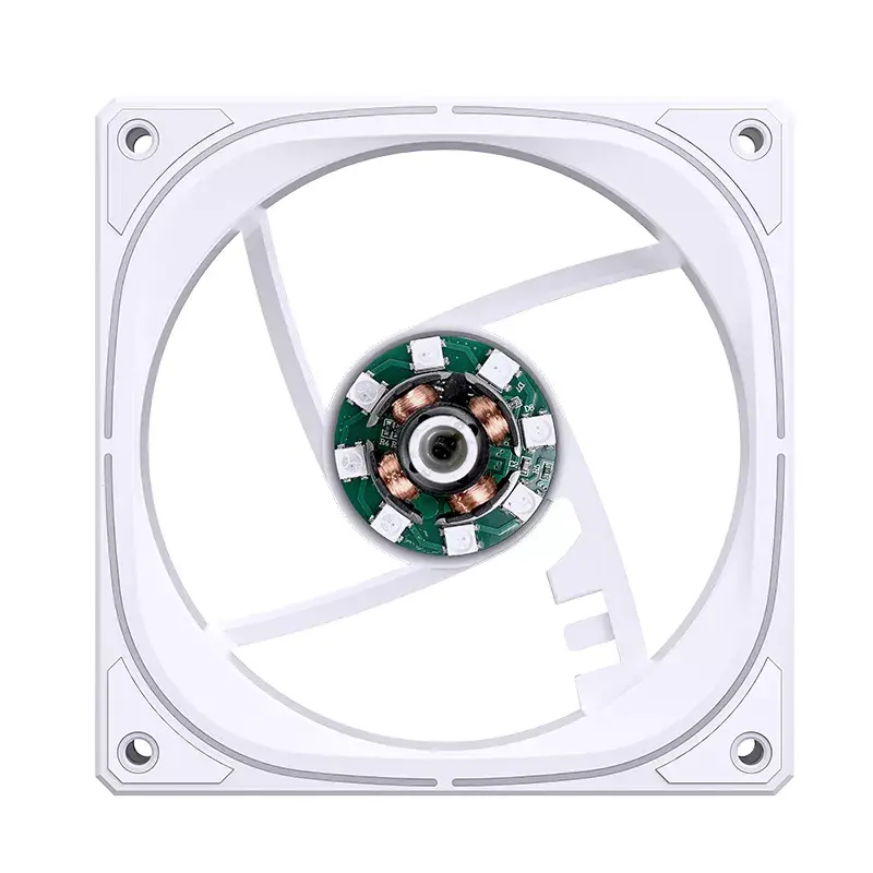 Jonsbo FR-505WR FR-505 ARGB ventilador PWM para caja con aspas invertidas, 120 mm, 47,17 CFM, blanco