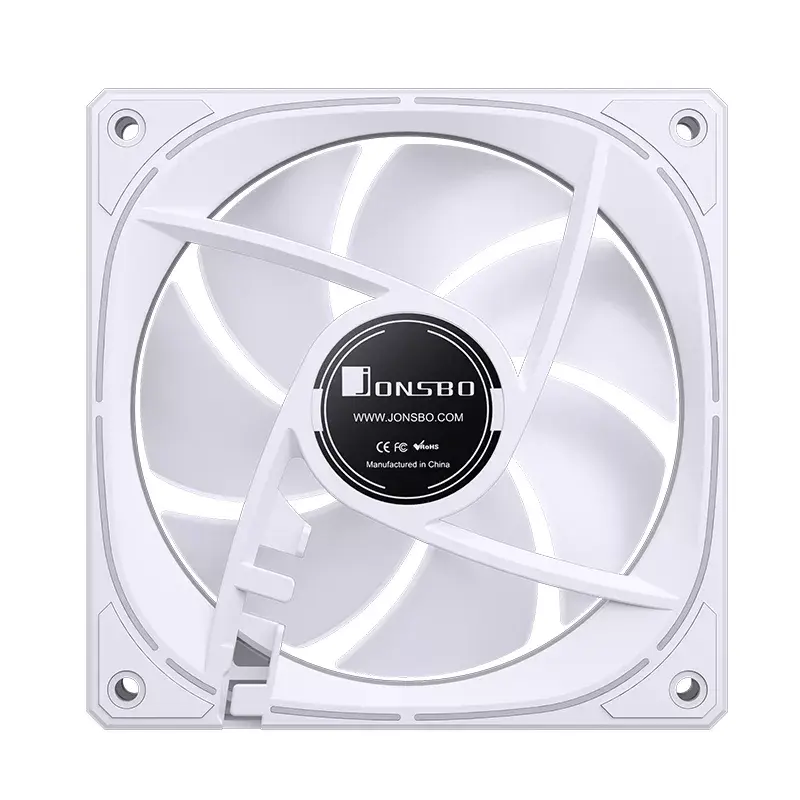 Jonsbo FR-505WR FR-505 ARGB ventilador PWM para caja con aspas invertidas, 120 mm, 47,17 CFM, blanco