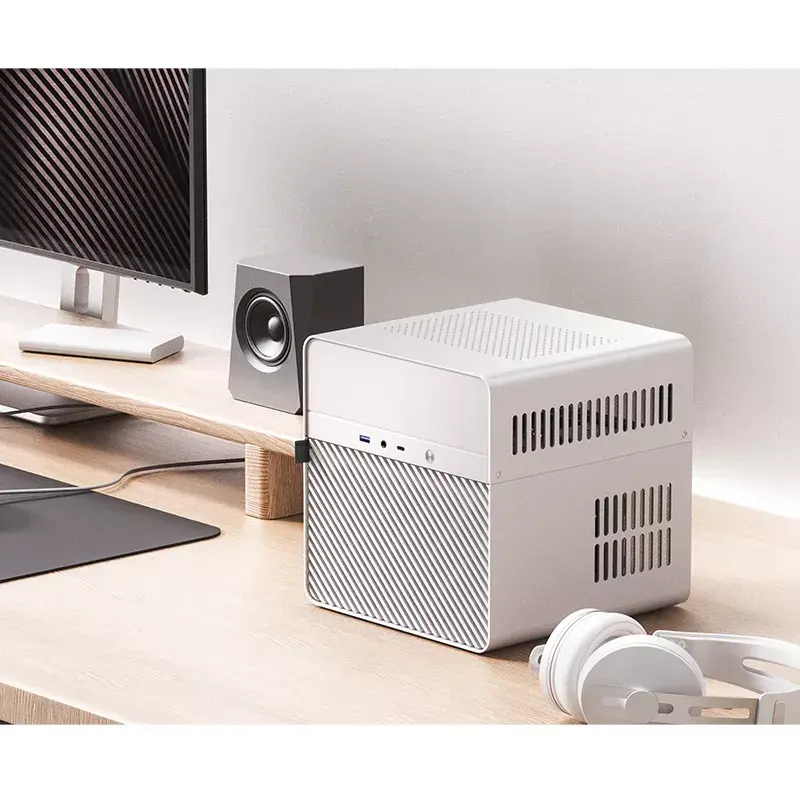 Jonsbo N2 caja NAS Mini-ITX, cubo, aluminio/acero, blanca