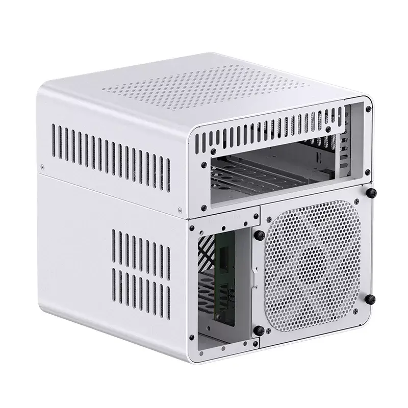 Jonsbo N2 caja NAS Mini-ITX, cubo, aluminio/acero, blanca