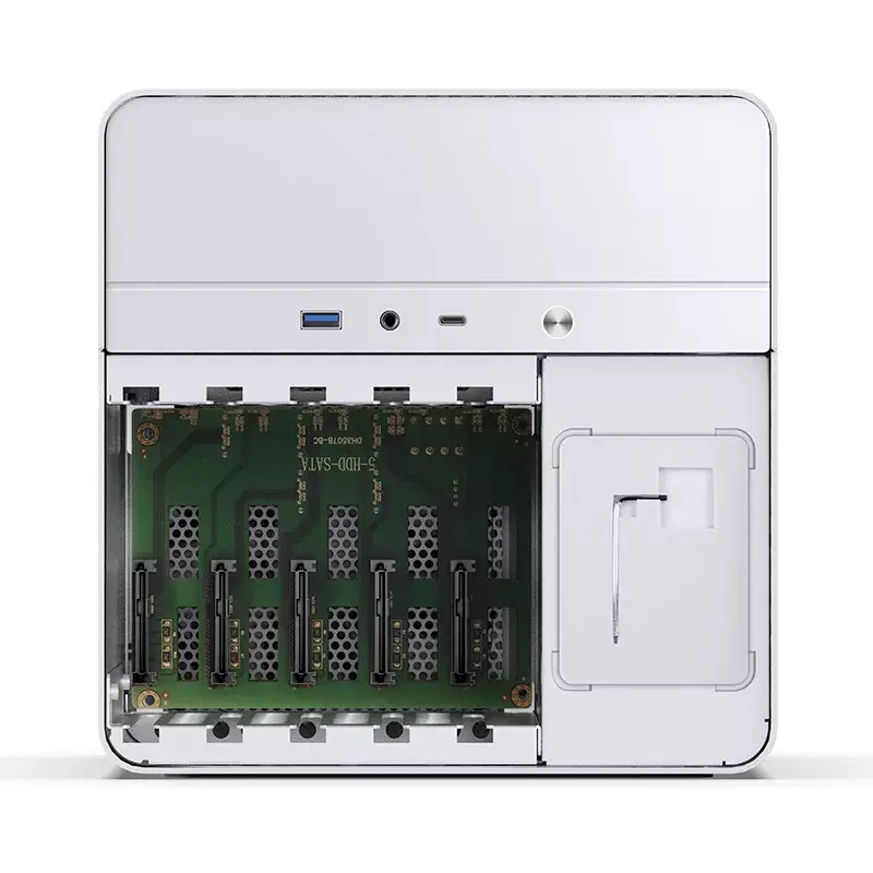 Jonsbo N2 caja NAS Mini-ITX, cubo, aluminio/acero, blanca
