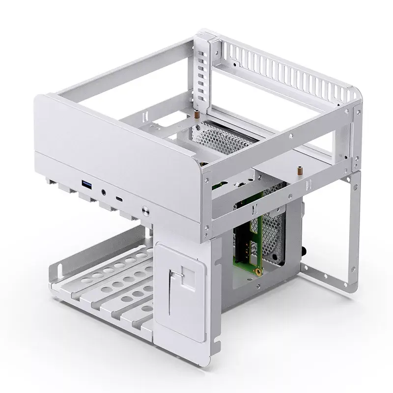 Jonsbo N2 caja NAS Mini-ITX, cubo, aluminio/acero, blanca
