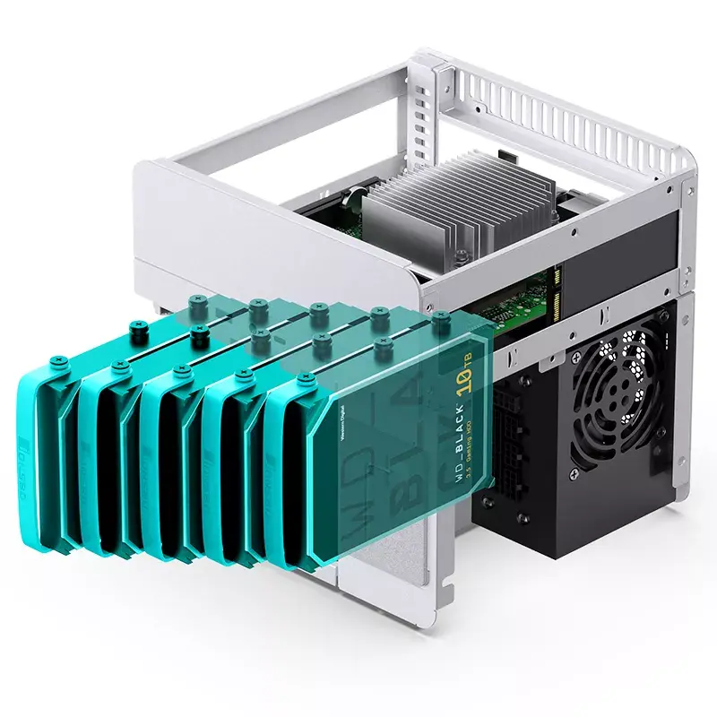 Jonsbo N2 caja NAS Mini-ITX, cubo, aluminio/acero, blanca