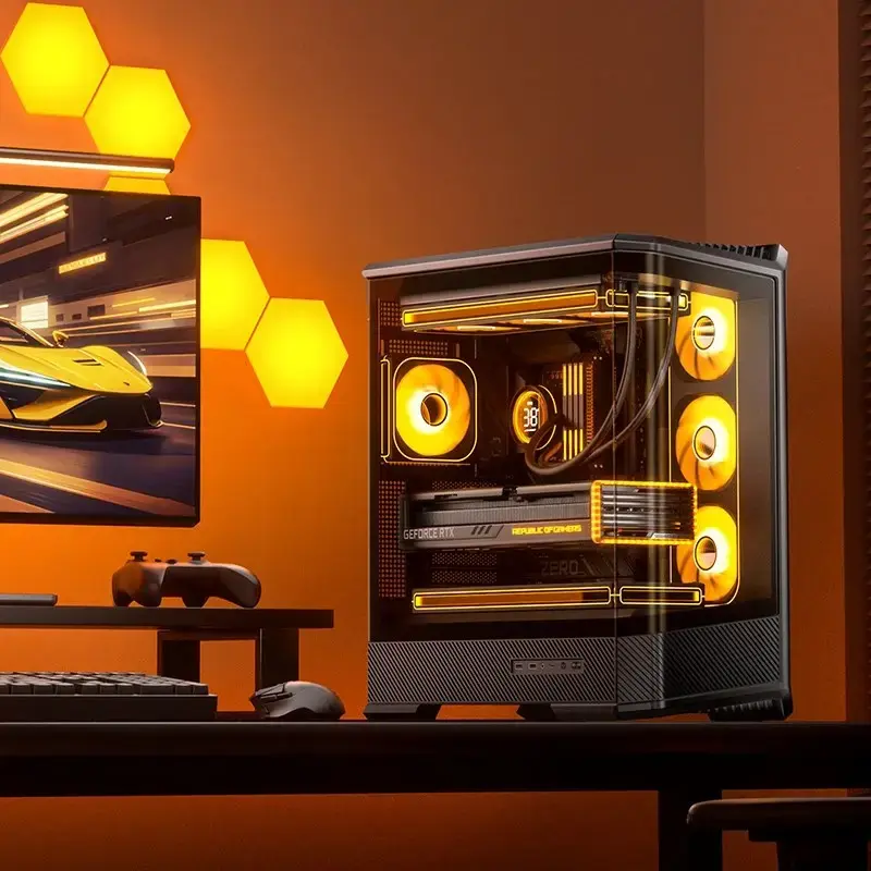 Caja de PC Jonsbo D400 torre Midi ATX cristal templado – Negra