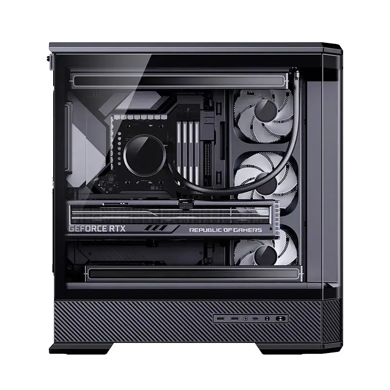 Caja de PC Jonsbo D400 torre Midi ATX cristal templado – Negra