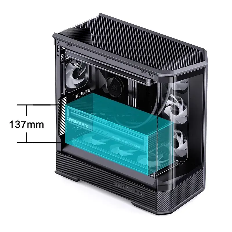 Caja de PC Jonsbo D400 torre Midi ATX cristal templado – Negra