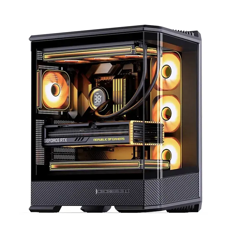 Caja de PC Jonsbo D400 torre Midi ATX cristal templado – Negra