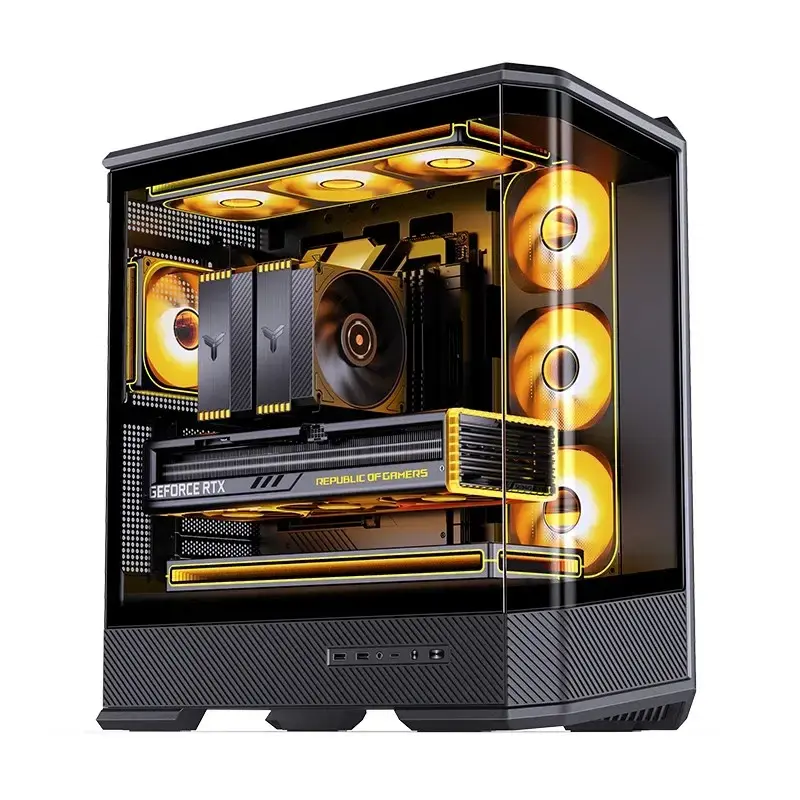 Caja de PC Jonsbo D400 torre Midi ATX cristal templado – Negra