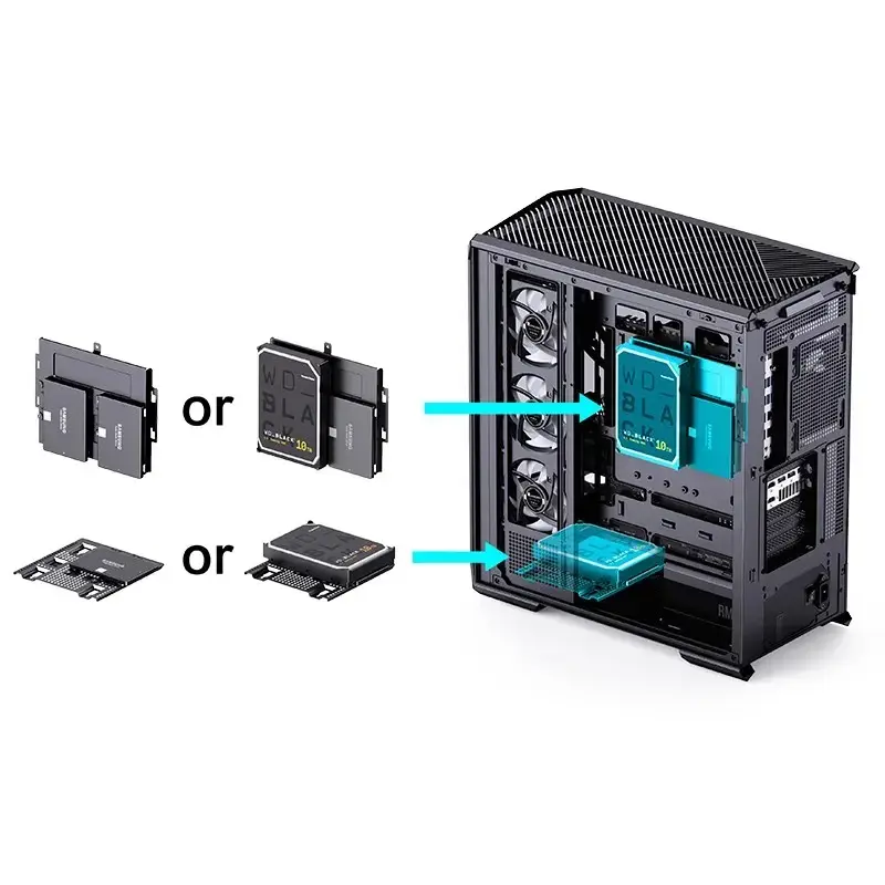 Caja de PC Jonsbo D400 torre Midi ATX cristal templado – Negra