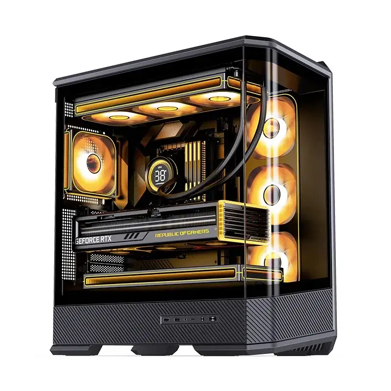 Caja de PC Jonsbo D400 torre Midi ATX cristal templado – Negra