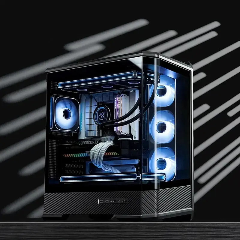Caja de PC Jonsbo D400 torre Midi ATX cristal templado – Negra