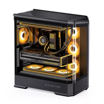 Caja de PC Jonsbo D400 torre Midi ATX cristal templado – Negra