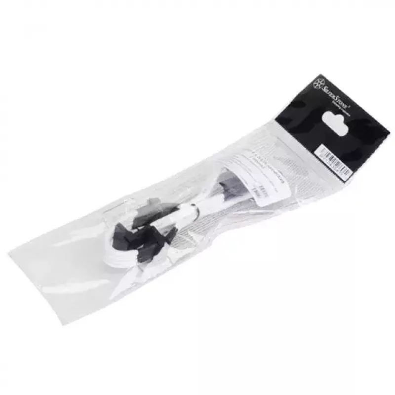 SilverStone SST-PP07-BTSW cable alargador de alimentación de Molex de 4 pines a 4x SATA, 0,3 m, blanco