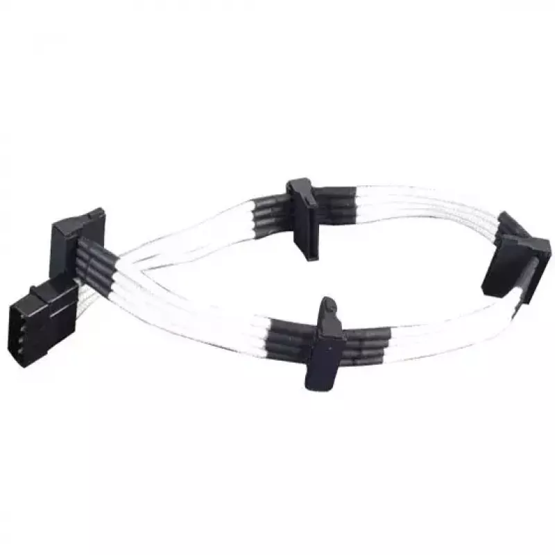 SilverStone SST-PP07-BTSW cable alargador de alimentación de Molex de 4 pines a 4x SATA, 0,3 m, blanco