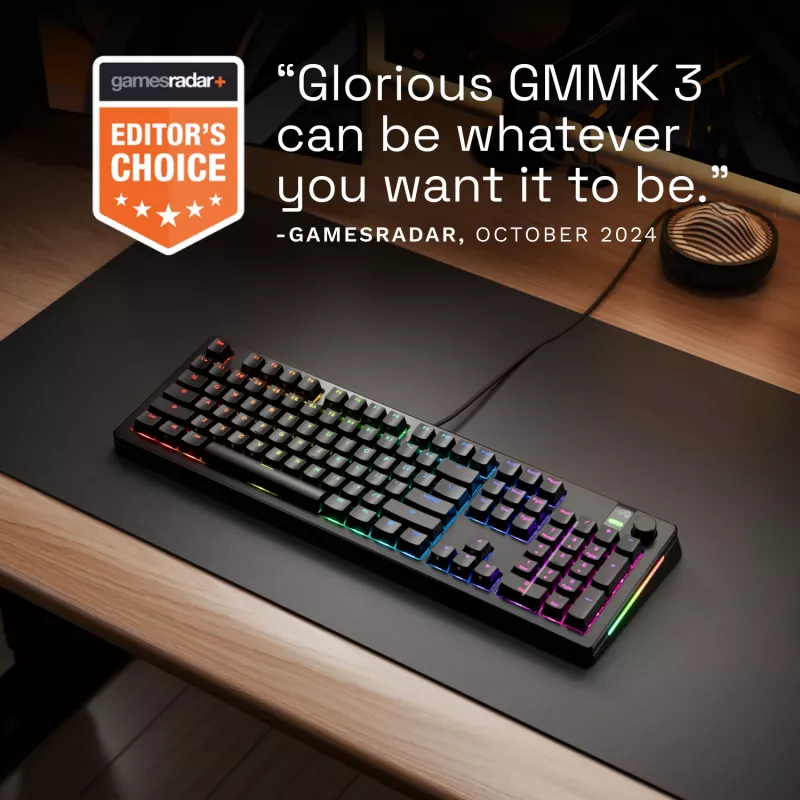 Teclado gaming mecánico GLORIOUS GMMK 3 PRO 100% Prebuilt Cableado USB Negro US QWERTY RGB