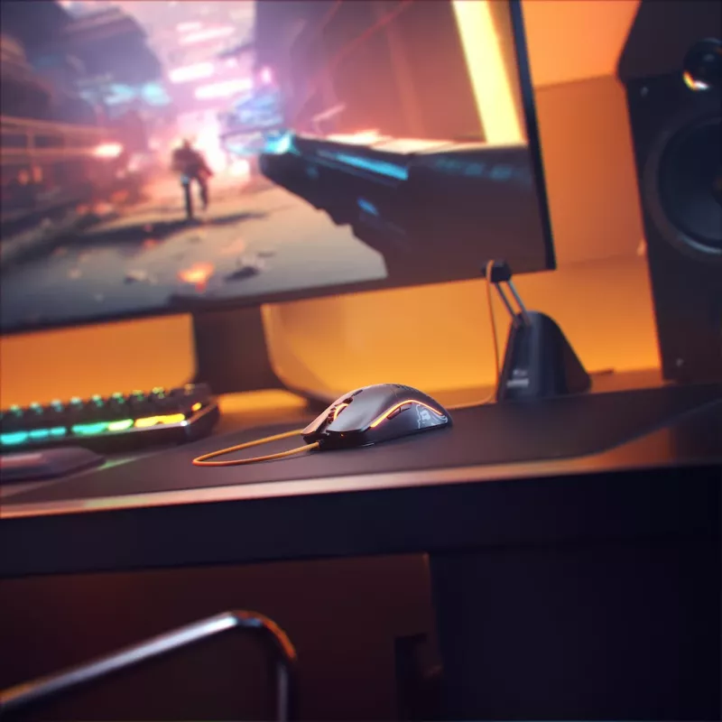 Ratón Glorious Gaming Glorious Model O- Regular (Negro), diestro, óptico, USB Type-A, 3200 DPI, Negro