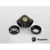 Codo de compresión BitsPower Carbon Negro BP-CBE90DML — racor de latón a 90°, acabado carbono negro, 1 unidad