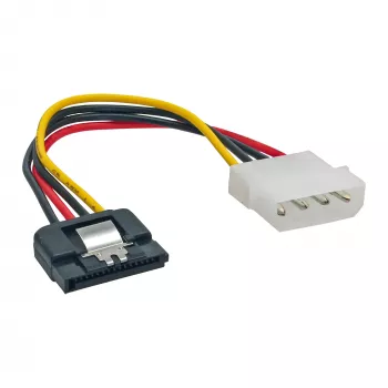 Cable adaptador de alimentación SATA InLine 4-Pin Molex / 15-Pin SATA con bloqueo 0,15 m