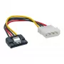 Cable adaptador de alimentación SATA InLine 4-Pin Molex / 15-Pin SATA con bloqueo 0,15 m