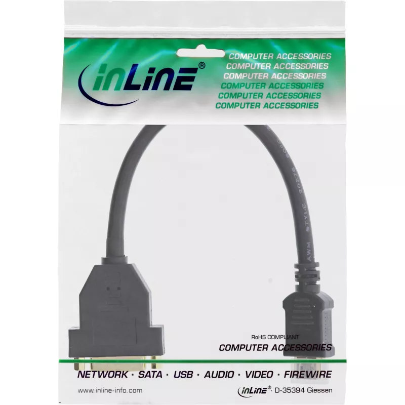 Adaptador InLine HDMI-DVI HDMI A macho / DVI hembra 0,2 m