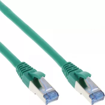 Cable de red InLine S/FTP PiMF Cat.6A libre de halógenos 500MHz verde 0,5m